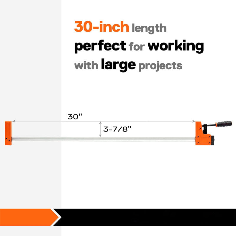 BowLift | 2-Pack 48 inch or 30 inch Bar Clamp Set Parallel Clamp Set Even Pressure High-strength Plastic and Carbon Steel