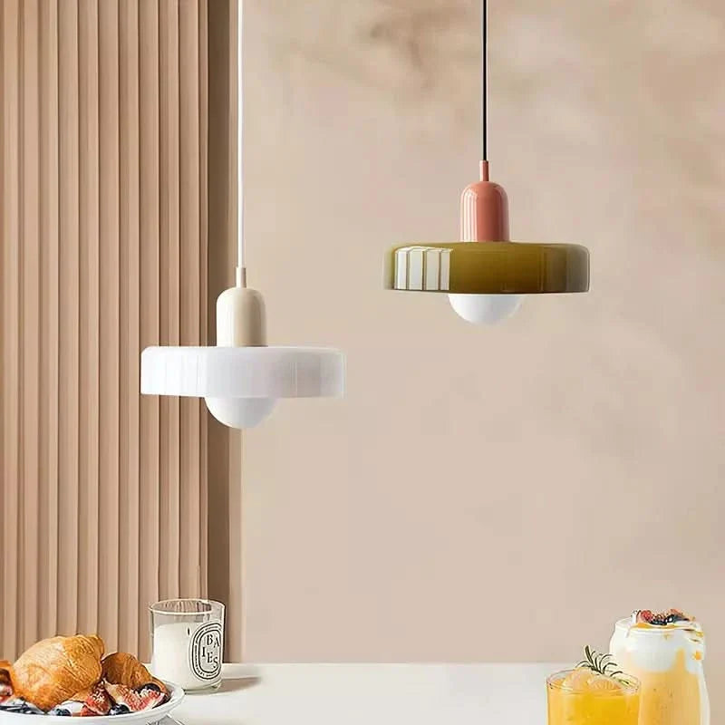 BowLift | Bauhaus Colored Glass Pendant Light