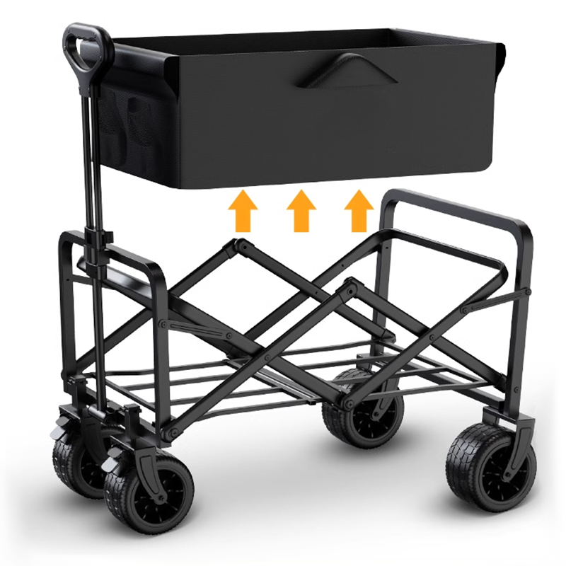 BowLift | 180L Camping Cart With Thick Tires Beach Cart Outdoor Folding Camp Small Trailer Picnic Travel
