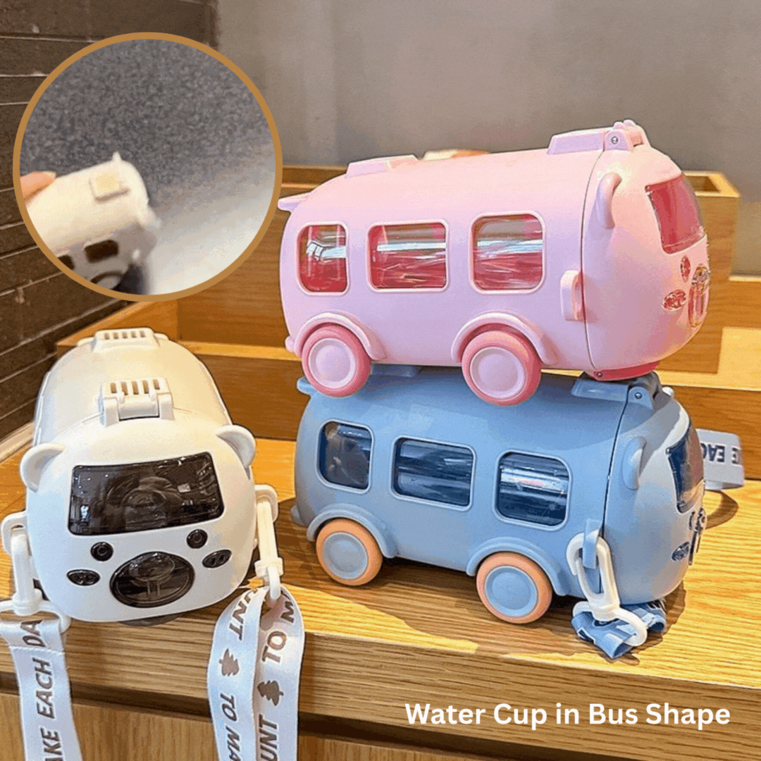 BowLift | Best Gifts for Children - Portable Water Cup in Bus Shape with Strap