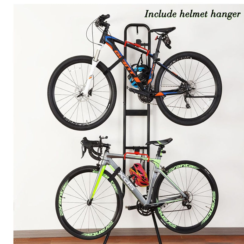 BowLift | 2 Bike Storage Rack Gravity Bike Rack no Drill Heavy Duty Bike Wall Hanger Holds Up to 120lb