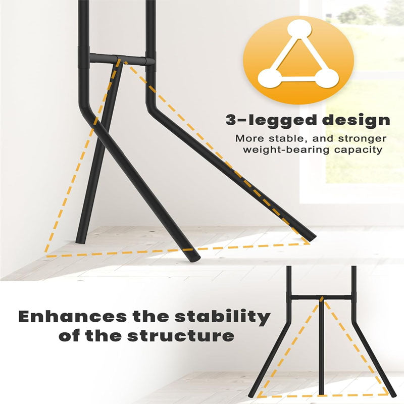 BowLift | 2 Bike Storage Rack with 3 Legs Adjustable Arm Hook Sturdy Steel & Easy Assemble for Garage Living Room Shed Holds Up to 100 lbs Black