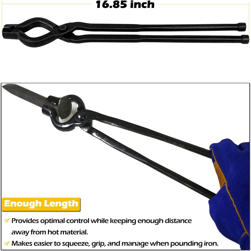 BowLift | 17 Inch V-Bit Bolt Blacksmith Tongs for Beginner and Seasoned Blacksmiths, Bladesmiths and Craftsmen