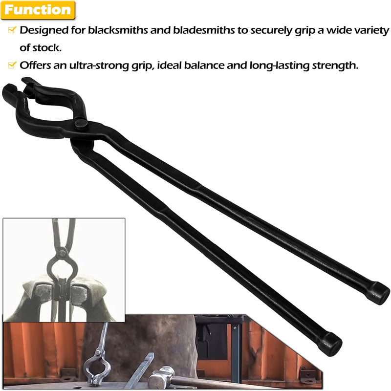 BowLift | 17 Inch V-Bit Bolt Blacksmith Tongs for Beginner and Seasoned Blacksmiths, Bladesmiths and Craftsmen