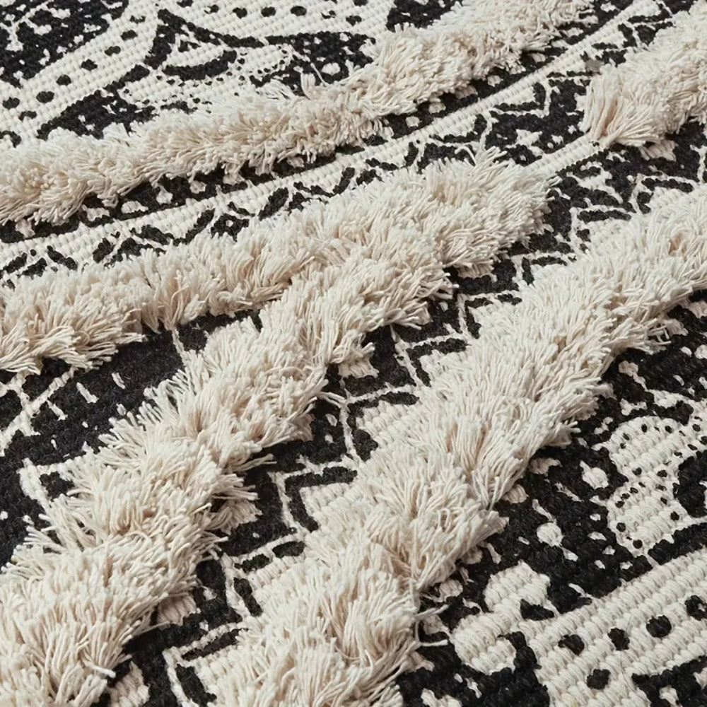 BowLift | Bohemian Black & Cream Runner Mat