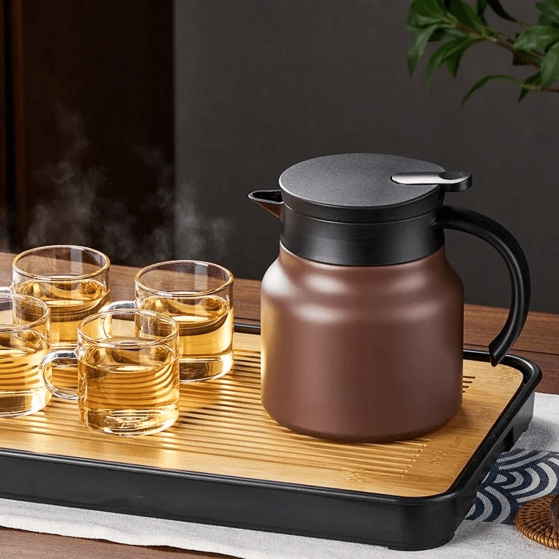 BowLift | Insulated teapot with stainless steel strainer & ceramic for hot or cold tea