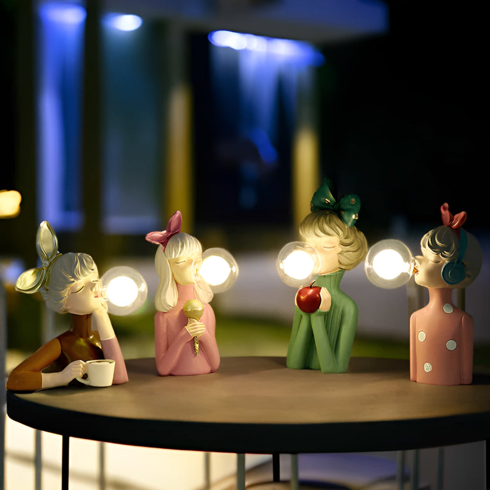 BowLift | BubbleFairies Table Lamp – Enchanting Quartet Cartoon Girl Figurine Light
