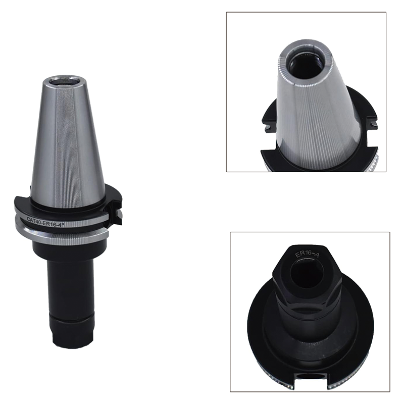 BowLift | ER16 Collet Chuck Set with CAT40 Tool Holder, 4"/100mm Chuck Tool Holder Set for CNC Engraving Machine Milling Lathe (4Pcs)