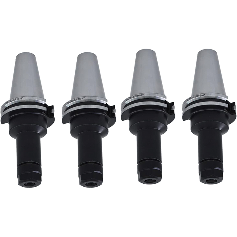 BowLift | ER16 Collet Chuck Set with CAT40 Tool Holder, 4"/100mm Chuck Tool Holder Set for CNC Engraving Machine Milling Lathe (4Pcs)