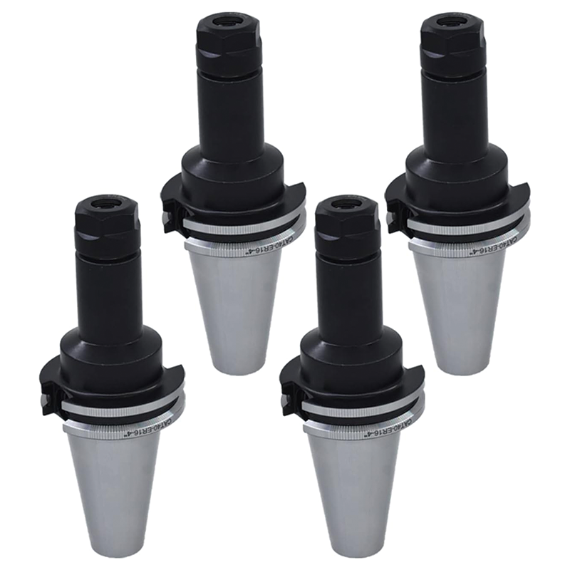 BowLift | ER16 Collet Chuck Set with CAT40 Tool Holder, 4"/100mm Chuck Tool Holder Set for CNC Engraving Machine Milling Lathe (4Pcs)