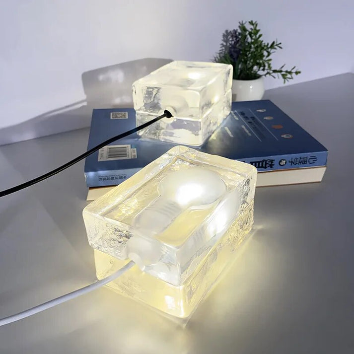 BowLift | Clarylume Glass Table Lamp | Glare-free LED Light | Crystal Clear Design | For Bedroom, Office & Living Room