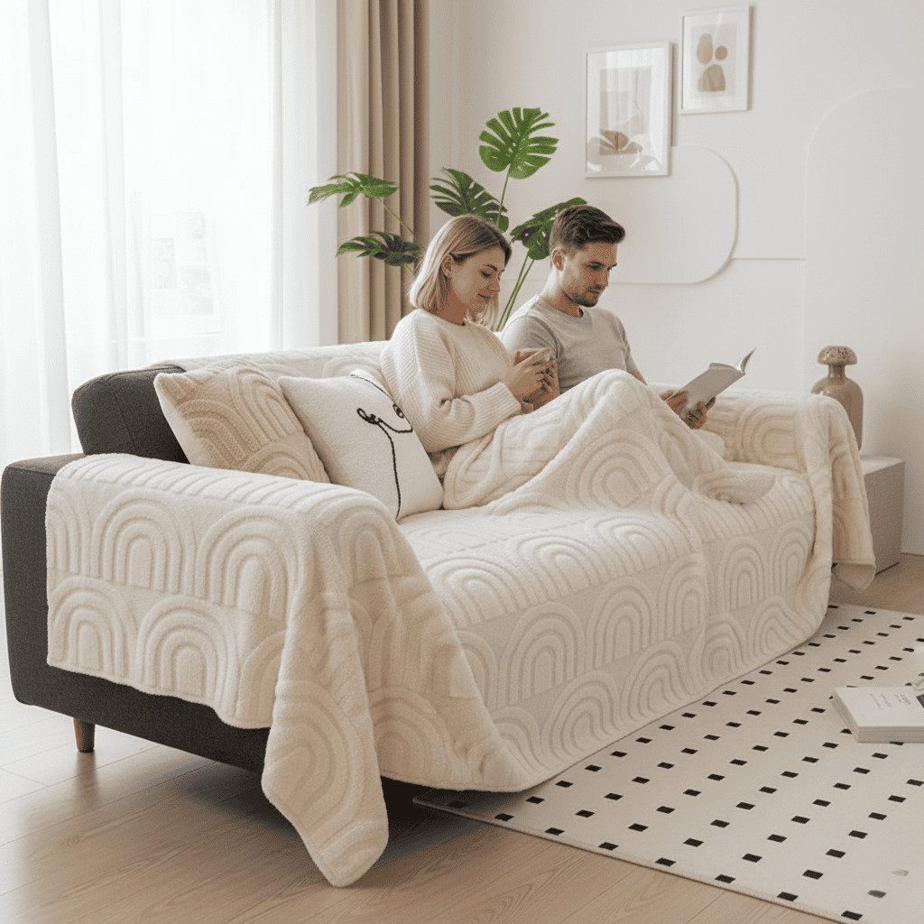 BowLift | Thick quilted sofa cover for secure fit