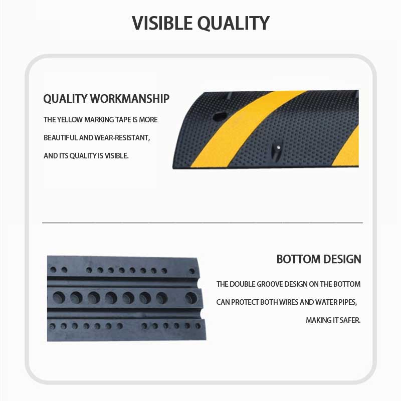 BowLift | High Quality Rubber Speed Bumps, Yellow Reflective Markings, Road Safety Speed Bumps