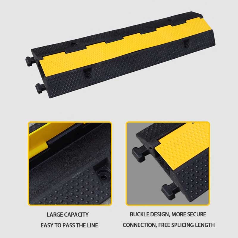 BowLift | Rubber Plastic Cable Trough Speed Bump Pvc Cable Protection Trough, Outdoor Ground Cable Trough