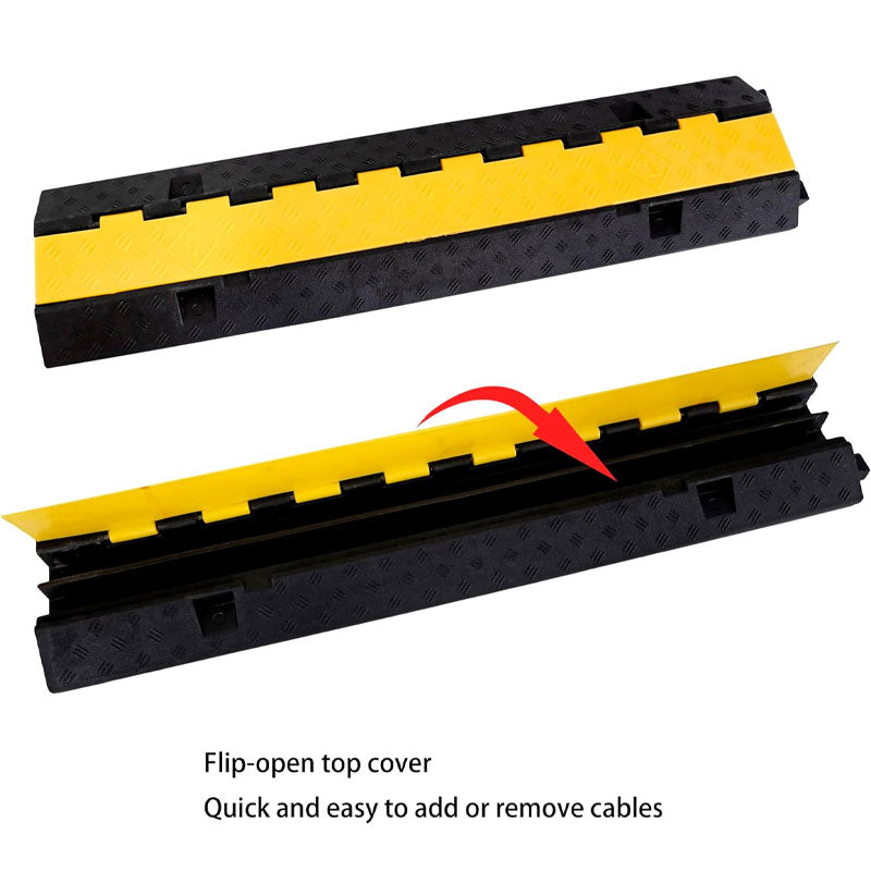 BowLift | Rubber Cable Ramp Wire Cover Cable Protector Ramp Wire Hose Protection 22000 lbs Load Capacity For Asphalt Concrete Gravel Driveway Indoor Outdoor, 3 Pack