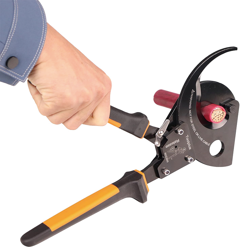 BowLift | Heavy Duty Ratcheting Cable Cutter, Strong Silicon-Manganese Spring Steel Blade-for 750MCM Copper and 1000MCM Aluminum