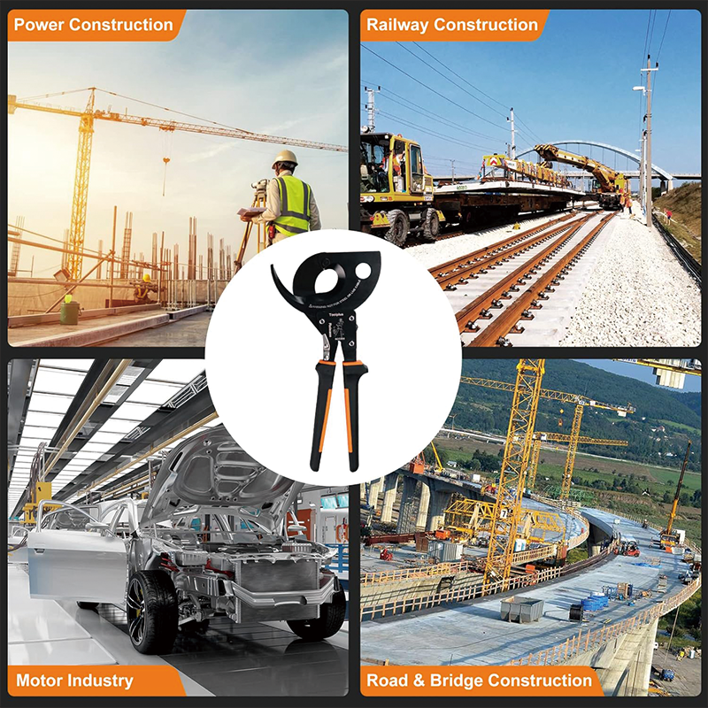 BowLift | Heavy Duty Ratcheting Cable Cutter, Strong Silicon-Manganese Spring Steel Blade-for 750MCM Copper and 1000MCM Aluminum
