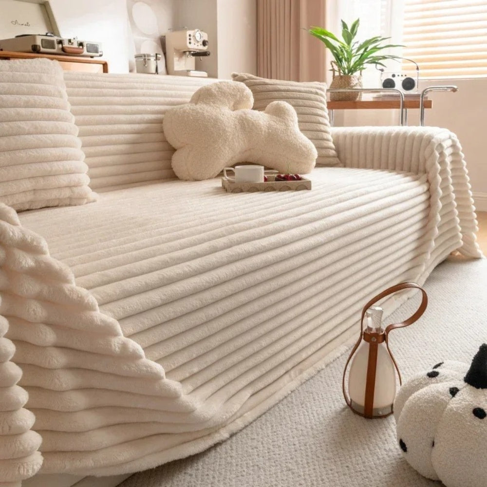 BowLift | Plush Striped Warm Sofa Cover