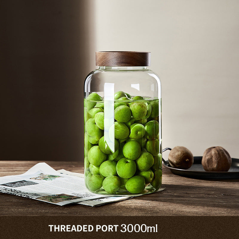 BowLift | Kitchen Storage Bottles And Jars, Glass Airtight Jars With Wooden Lids, Coffee Bean Cereal Candy Jars, Home Brew Jars