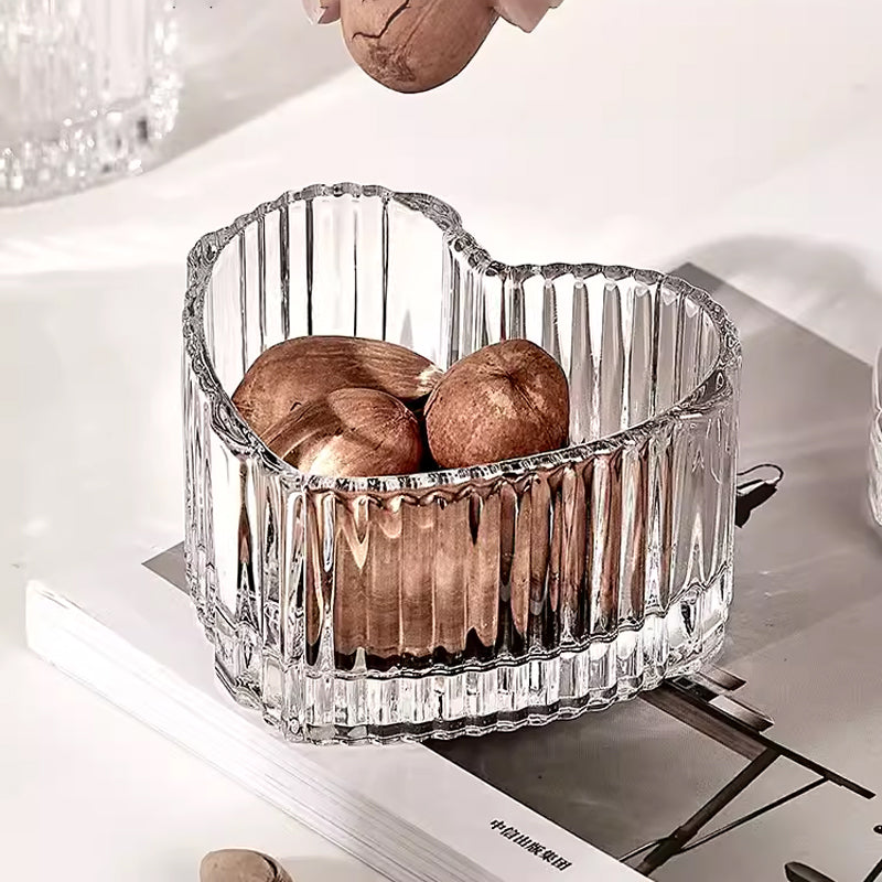 BowLift | European Ins Aesthetic Crystal Glass Embossed Storage Cotton Swab Box Storage Decorative Jar Posing Coffee Sugar Bowl