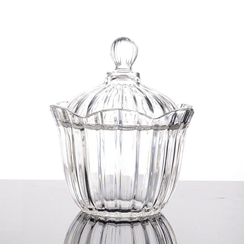 BowLift | 2-piece set, clear glass candy jar with lid wedding candy cube snack jar tea storage jar desktop ornaments
