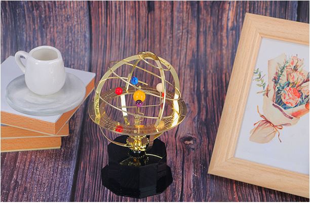 BowLift | Grand Orrery Model Handcrafted Mechanical Brass Solar System Replica (5 Planets)