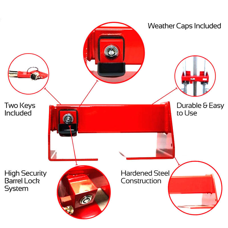 BowLift | Equipment Steel Heavy Duty Cargo Door Lock Red