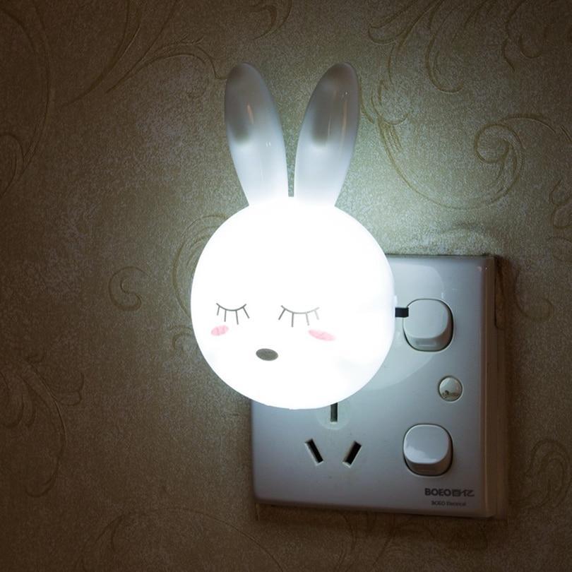 BowLift | Cartoon Rabbit LED Night Light AC110 220V Switch Wall Night Lamp With US Plug Gifts For Kid/Baby/Children Bedroom Bedside Lamp