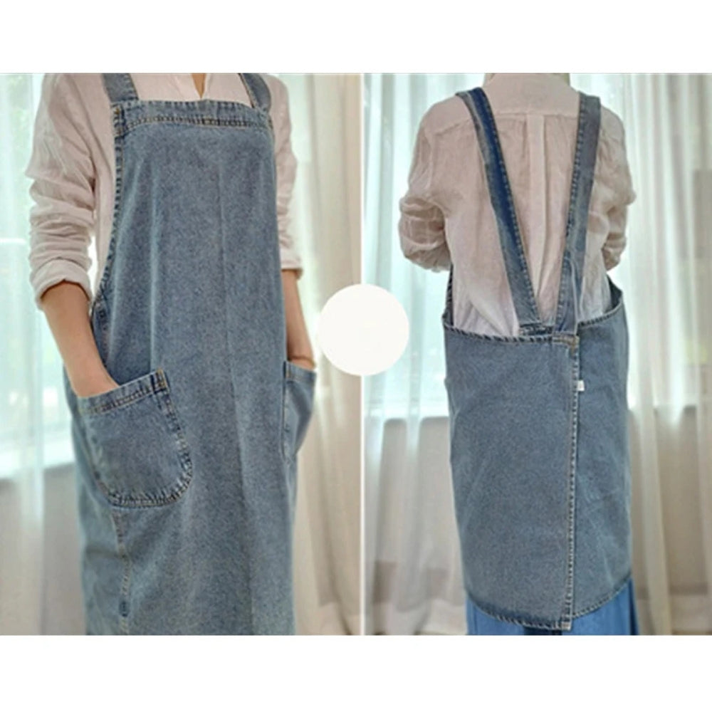 BowLift | Casual Cotton Denim Pocket Apron