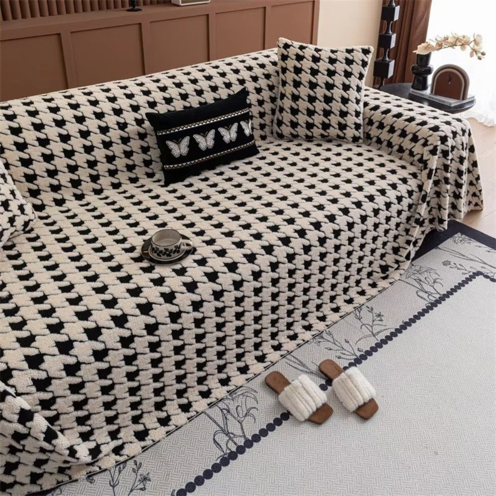 BowLift | Cavalli Houndstooth Plush Sofa Cover
