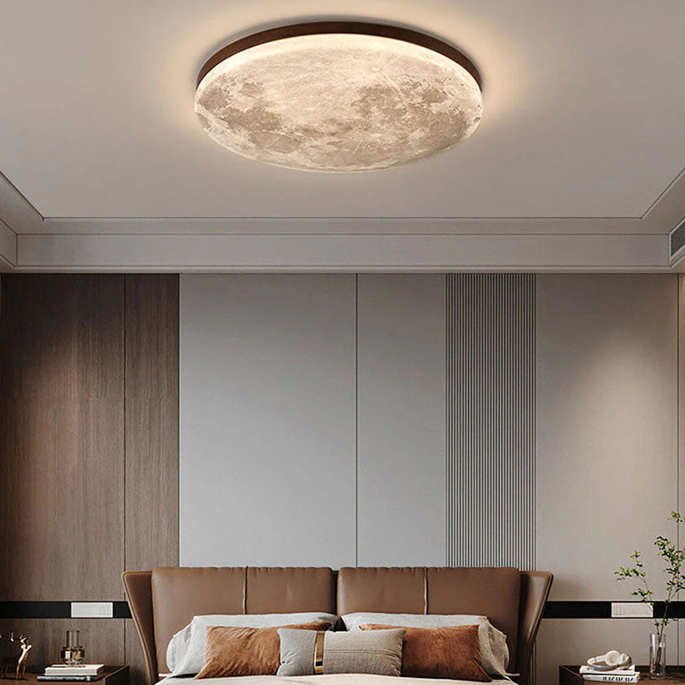 BowLift | Ceiling Light 3D Moon LED Dimmable Metal Bedroom Fixture