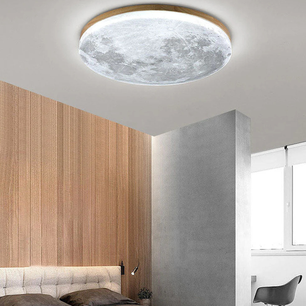 BowLift | Ceiling Light 3D Moon LED Dimmable Metal Bedroom Fixture
