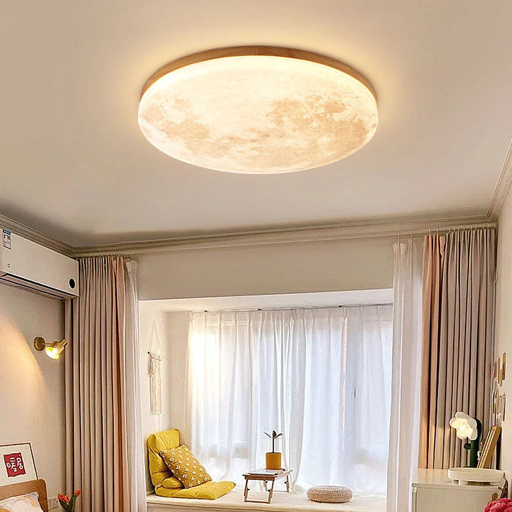 BowLift | Ceiling Light 3D Moon LED Dimmable Metal Bedroom Fixture