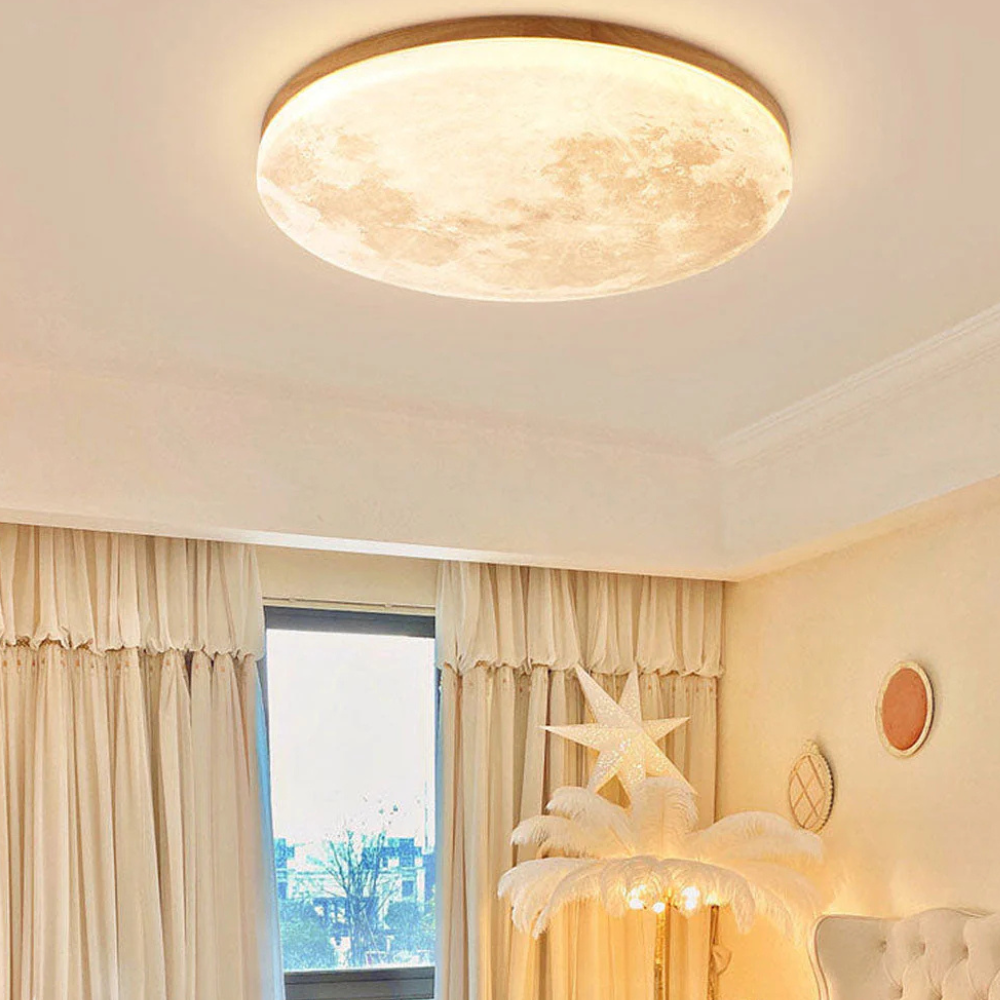BowLift | Ceiling Light 3D Moon LED Dimmable Metal Bedroom Fixture
