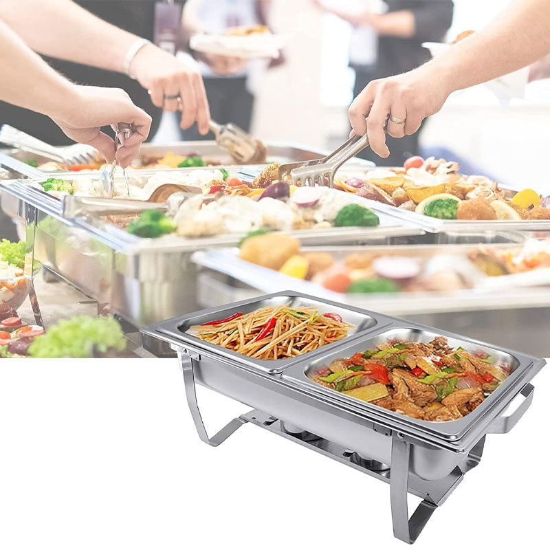 BowLift | 2 Pieces 8QT Non-Steel Steel Fire Pot Self-Help Dinner Box, Foldable Frame Rack, Suitable For Customs, Banquets, Dining Activities