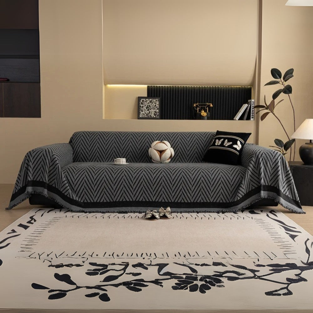 BowLift | Chevron Herringbone Tassel Sofa Cover