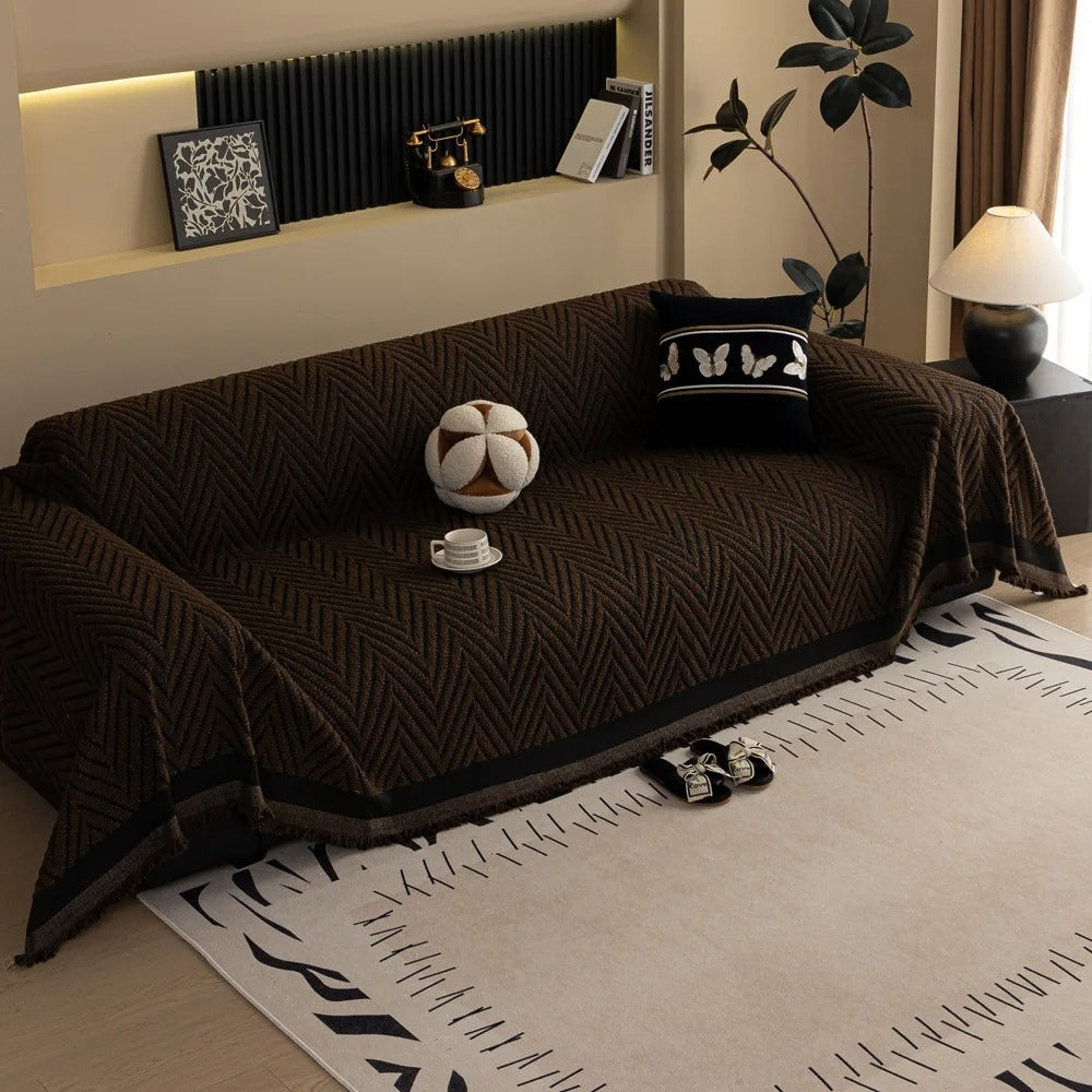 BowLift | Chevron Herringbone Tassel Sofa Cover