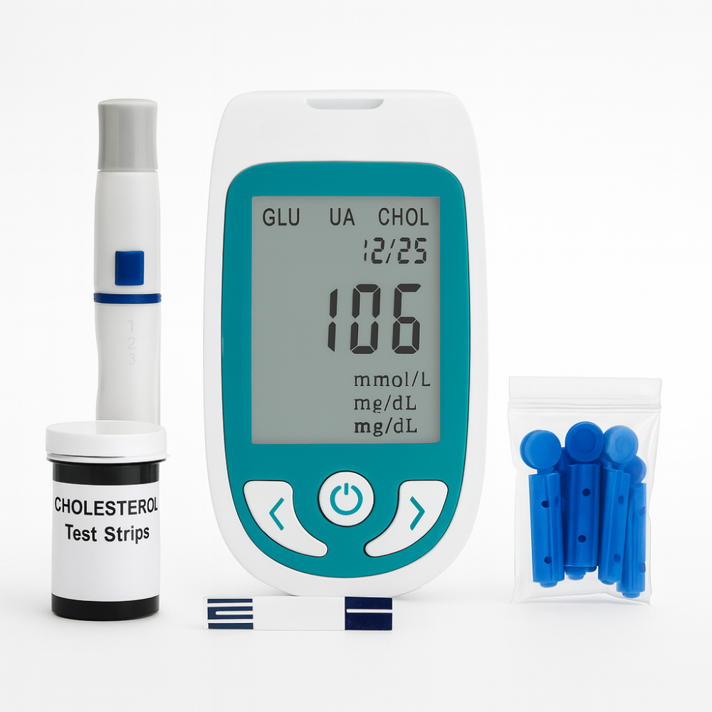 BowLift | Digital Blood Glucose Cholesterol Monitor Kit Home Health Test