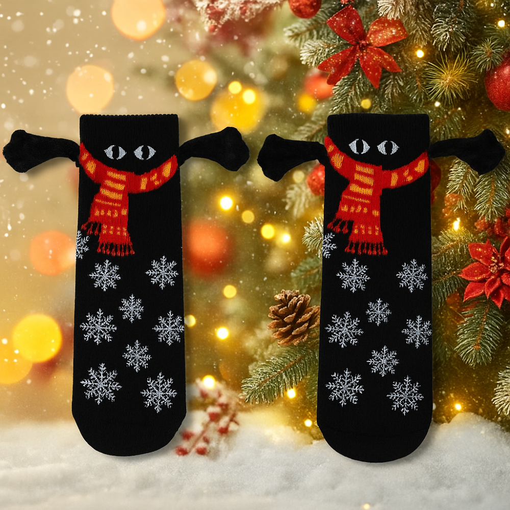 BowLift | Christmas Stockings Funny Socks Couple Hand-Holding Cozy Gift