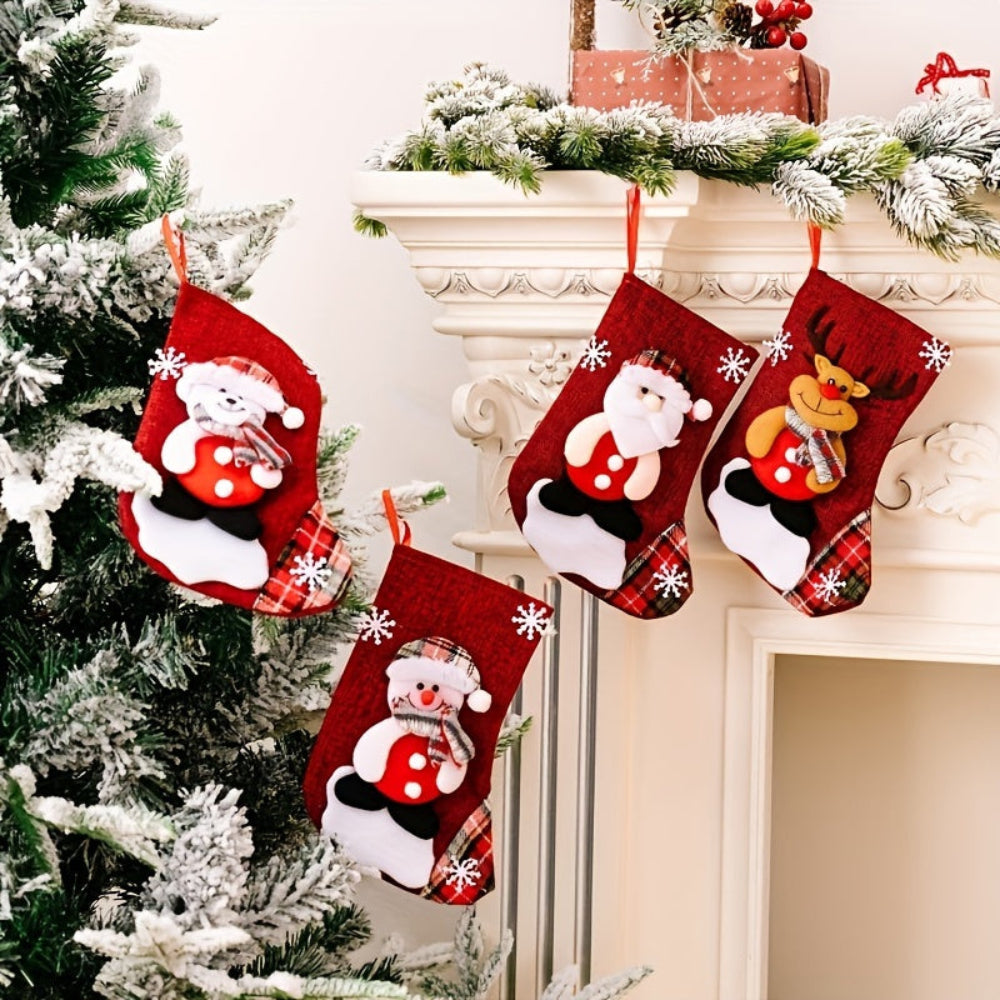 BowLift | Christmas Stockings Santa Snowman Reindeer Holiday Fireplace Decor