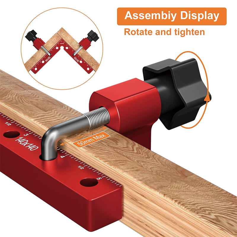 BowLift | 2 Sets 90 Degree Positioning Squares , 5.5" Aluminum Alloy Right Angle Clamps Fixing Clamp for Picture Frame Box Cabinets Drawers