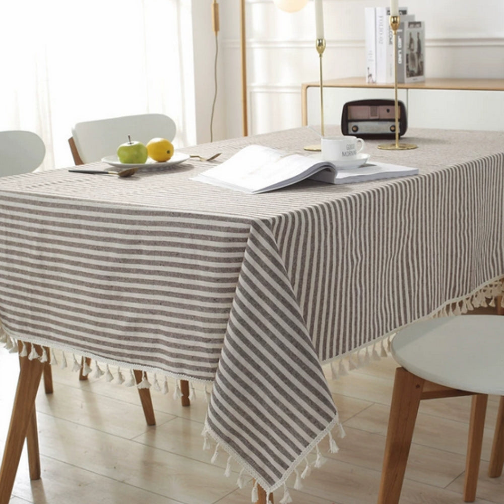 BowLift | Classic Striped Tassel Table Cloth