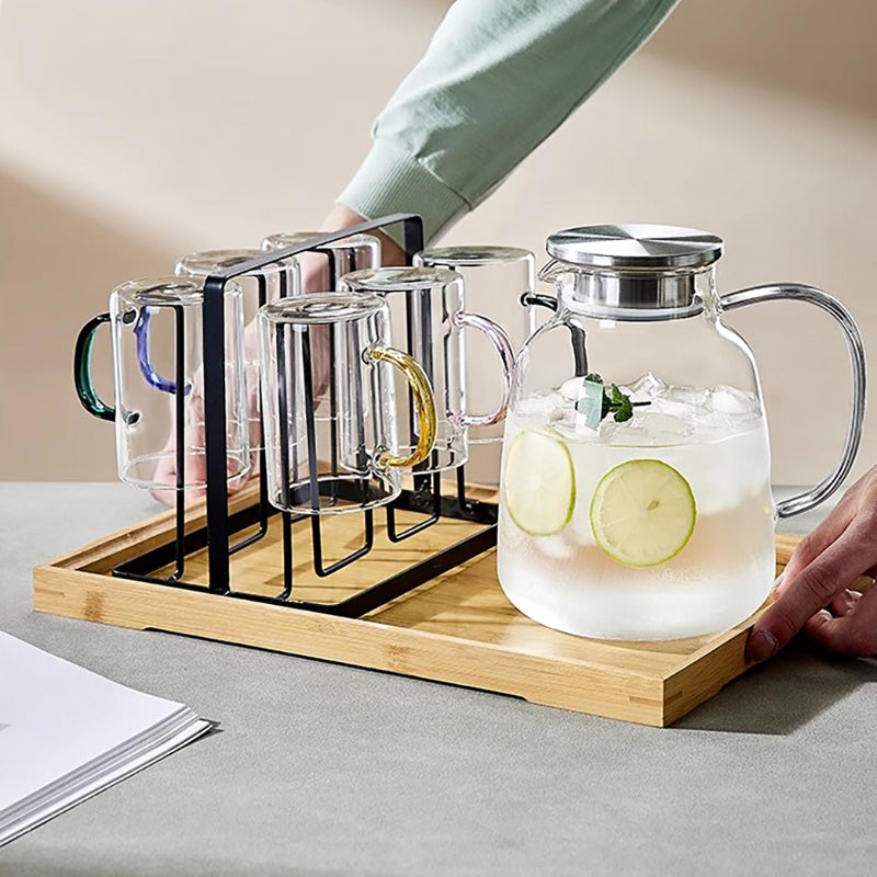 BowLift | 1800ML Glass Cold Kettle, Heat-Resistant Glass Cup, Flower Teapot, Juice Pot
