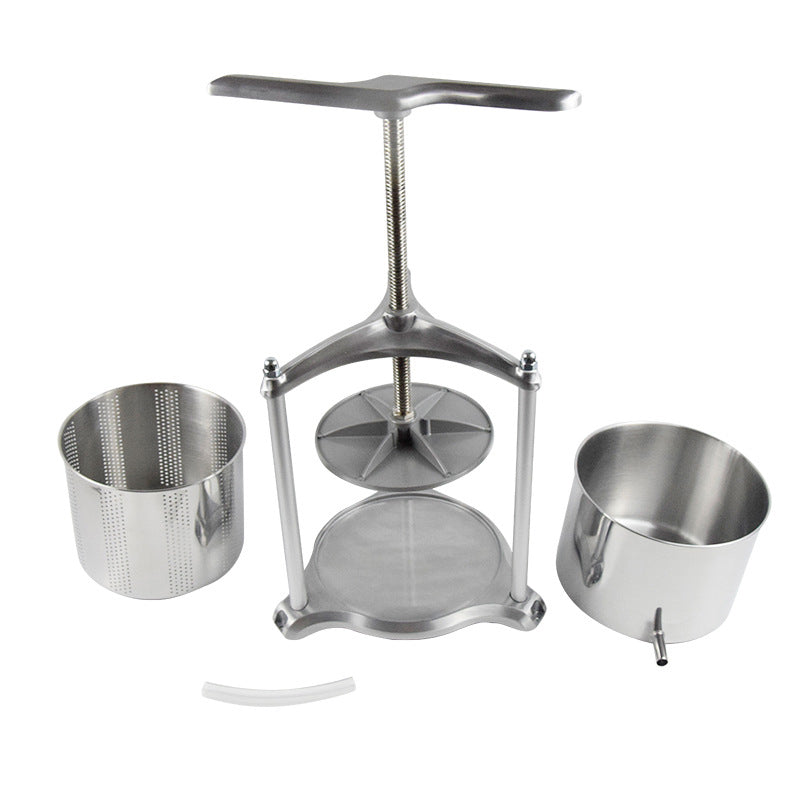 BowLift | High-End Household Manual Fruit Wine Press For European And American Kitchens, 1.6 Gallons/6 Liters, Stainless Steel Barrel For Pressing Cheese, Vegetable Fillings, Medicinal Residues And Squeezing Out Water