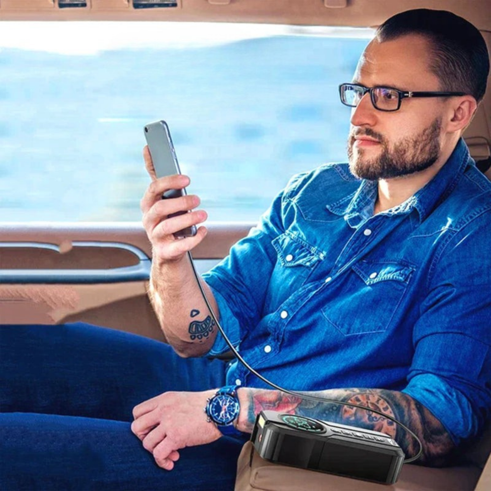 BowLift | Compact Car Air Pump Jump Starter LED Light