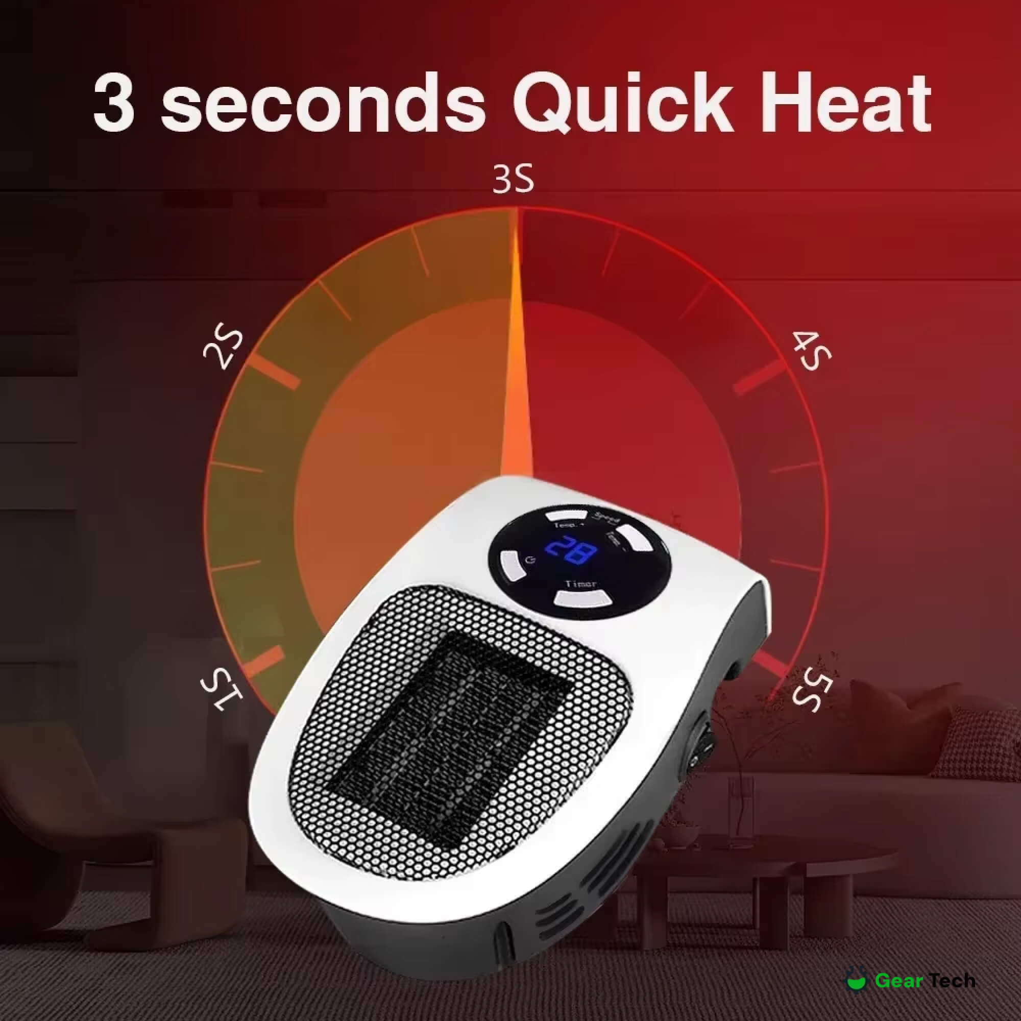 BowLift | Compact Electric Heater - USB and Plug-In Portable small electric heater