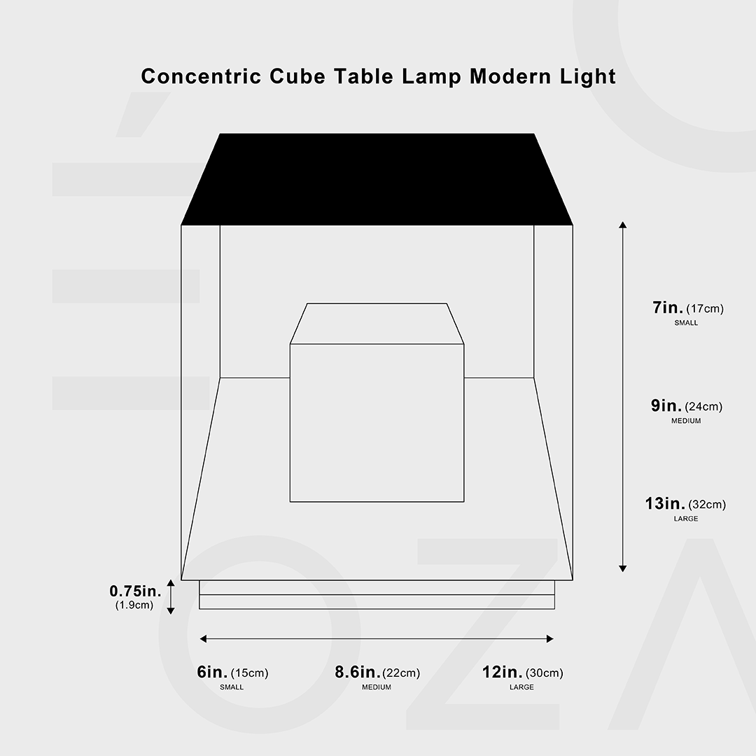 BowLift | Concentric Cube Table Lamp, Modern Lighting