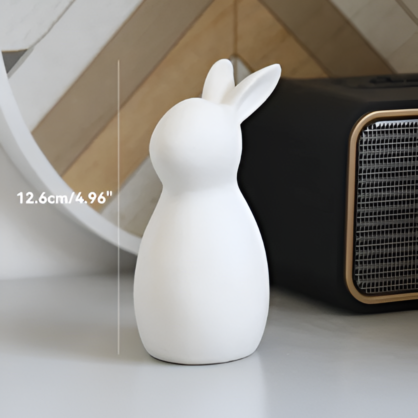 BowLift | ConeyBliss Minimalist Ceramic Bunny – Elegant White Easter Rabbit Figurine Decor