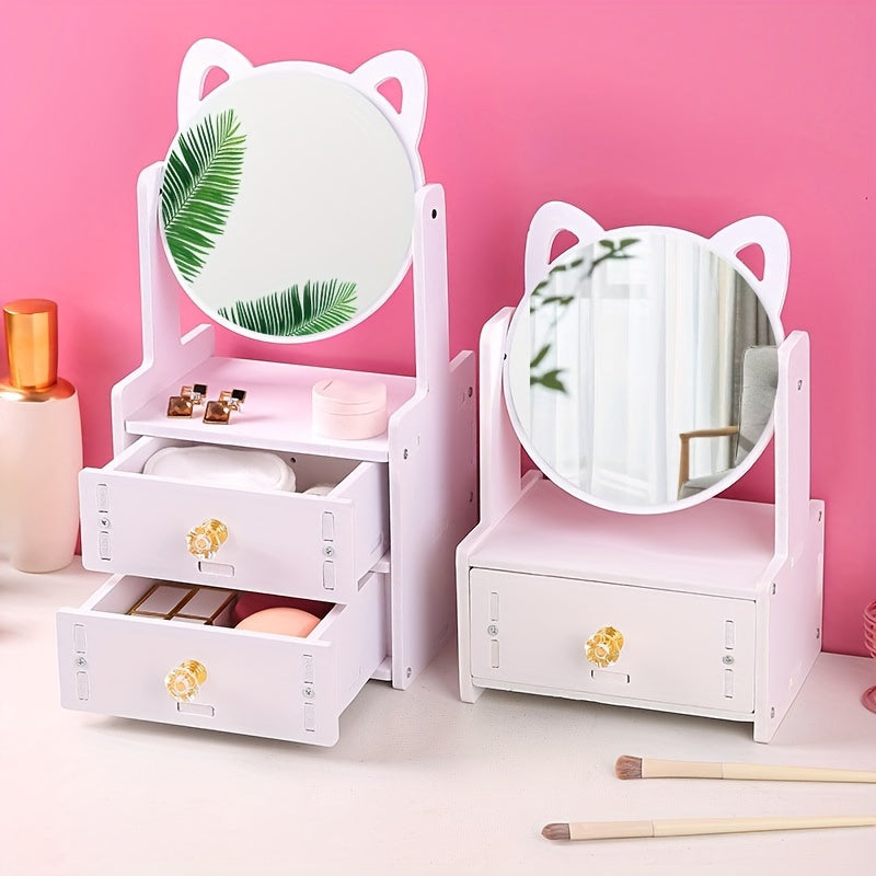 BowLift | MeowGlow - Cat Ear Makeup Mirror with Storage