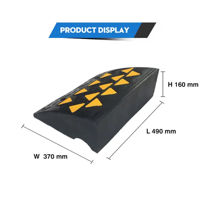 BowLift | 2 Pack Slope With Yellow Reflective Film Rubber Kerb Ramp/Rubber Curb Ramp
